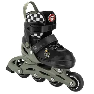 Spokey POPPY Adjustable Roller Skates, black/green, size 27-30