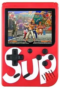 Plaion GameBox R2 8-bit Portable Retro Game Console with 400 Games, 3-inch LCD, Controller, and TV RCA Cable, Red