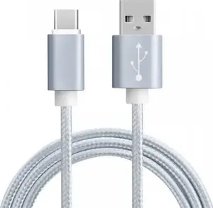 Vega USB-C uz USB-C datu kabelis, sudraba krāsā