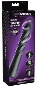 Anal Fantasy Elite Twist Ecstacy anālais vibrators, 3 rotācijas ātrumi un 10 vibrācijas režīmi, melns