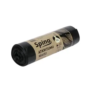 Atkritumu maisi SPINO, 50 L, 33 mkr, LDPE, melni, 10 gab.