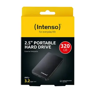 Intenso MemoryCase Portable Hard Drive 320 GB 2.5 Inch USB 3.2 Gen 1 5400 RPM Black Certified Refurbished