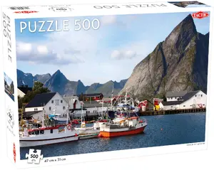 Tactic 56642 Jigsaw Puzzle 500 Pieces Landscape View of the Lofoten Theme for Age 8 Years and Older