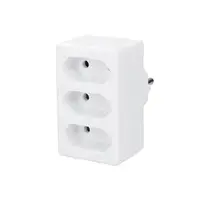 Solight P81 trīsvietīgs kontaktligzdas adapteris, 3x 2.5A, balts