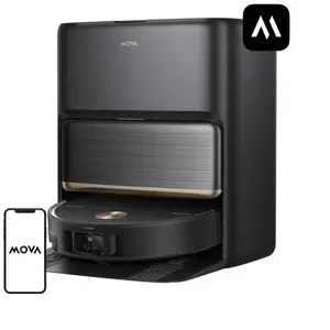 MOVA V70 Ultra Complete Melns Robots Putekļusūcējs Bezmaisa 6400 mAh Akumulators Mitrā Tīrīšana Automātiska Atgriešanās Stacijā