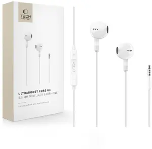 Tech-Protect Ultraboost Mini Jack Earphone Core G4 White vadu austiņas ar 3.5 mm ligzdu