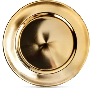Underplate Vilde 139825 Golden 33 cm Round Decorative Charger Plate