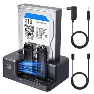 GrauGear G-M2TM2HD-CL-V M.2 NVMe un SATA SSD līdz 2.5/3.5 collu USB dokstacija un klonēšanas stacija