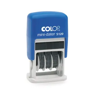 COLOP Mini-Dater S120 D16 Datuma zīmogs ISO standarts YYYY-MM-DD zils korpuss un zils spilventiņš