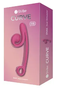 SVibe Curve Pink Dubultais vibrators ar neatkarīgiem motoriem, G punkta un klitora stimulāciju, uzlādējams silikons