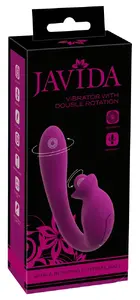 Javida 2F Vibrator Double Rota vibrators ar dubulto rotāciju, G punkta stimulāciju, klitora bumbiņu, 4 motoriem, 10 vibrācijas režīmiem, 3 rotācijas režīmiem un ūdensizturīgu uzlādējamu silikona dizainu