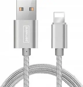 Zenwire USB-A datu un uzlādes kabelis 1.5 m Sudraba