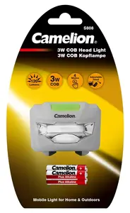 Galvas lukturis Camelion 3W, 3xAAA baterijas, 4 funkcijas