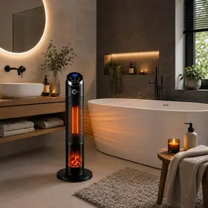 Carruzzo Q20H1 95cm Black Tower Fan Heater