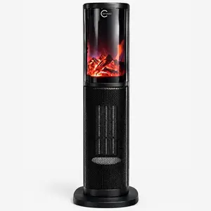 Carruzzo Q20K1 Black Fan Heater 64 cm