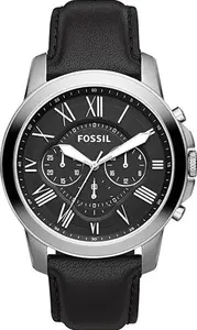 Мужские аналоговые кварцевые часы Fossil FS4812 с хронографом и кожаным ремешком