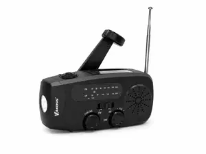 Vakoss FM-3660K Emergency Radio FM/AM with 2000mAh Power Bank Solar Panel Dynamo and Flashlight