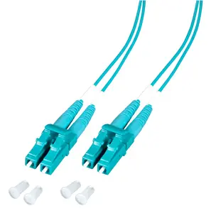 electro base LC/UPC-LC/UPC Multimods 50/125 OM3 Dupleksa LSZH Aqua Šķiedru optikas latvads 5m LC-4.3-1U5