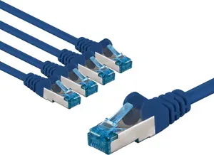 Goobay 67529 Cat6a S/FTP tīkla kabelis 1 m zils RJ-45 vīrietis pret vīrieti apaļš