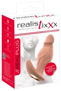 Realistixxx rotējošais korķis ar 10 vibrācijas un rotācijas režīmiem, uzlādējams silikona vibro-korķis