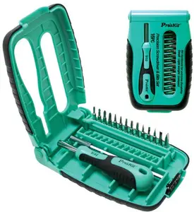 Pro'sKit SD-9804 Manual Screwdriver Set with Cross, Flat, and Star Bits - 15 Pieces
