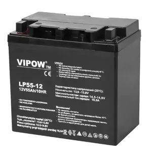 Аккумулятор гель VIPOW 12В 55Ач CSB-1255