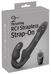 You2Toys Thrusting RC Strapless Strap-O dubultais vibrators ar tālvadības pulti, 10 vibrācijas un trieciena režīmi, ūdensizturīgs silikons