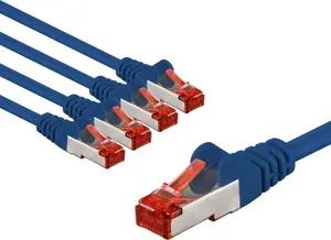 Goobay 66606 Cat6 S/FTP (S-STP) apaļš tīkla kabelis RJ-45 vīrietis uz RJ-45 vīrietis 1 m zils, sarkans