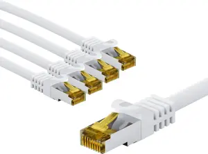 Goobay 1 m Cat7 S/FTP apaļš tīkla kabelis balts RJ-45 vīrietis pret vīrieti