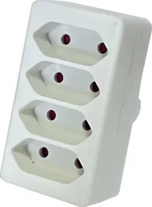 Memory Solution Konnoc DX-GB01/4 Kvadrātveida kontaktligzdu sadalītājs ar 4 plakanām izejām