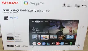 Televizors Sharp 75JP7265E 75 Collas 189cm 4K Ultra HD QLED MiniLED Smart Google ar Harman Kardon skaņas sistēmu