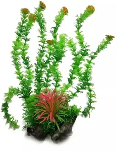 Terra Natura Aqua Natura Plastmasas akvārija augs 38 cm zaļa hlorella ar sarkanu akcentu