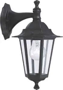 EGLO Laterna 4 Āra sienas gaisma melna uz leju vērsta