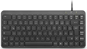 Perixx PERIBOARD-414 B DE vadu mini USB tastatūra ar klusiem taustiņiem un vācu izkārtojumu
