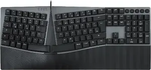 Perixx PERIBOARD-535 II DE RD vadu mehāniskā ergonomiskā tastatūra sarkana vācu izkārtojums