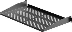 Renkforce RF-7485478 19 collu tīkla skapja plauktoriņš 1U piemērots skapja dziļumam no 300 mm melns