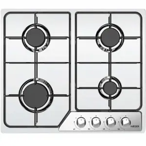 Haeger PG-4GI.013A Iebūvējama gāzes plīts virsma 60cm ar 4 degļiem nerūsējošā tērauda 7.2 kW