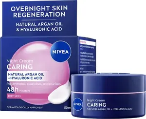 Nivea Caring nakts krēms sejai un kaklam 50 ml sievietēm un universālam ādas tipam
