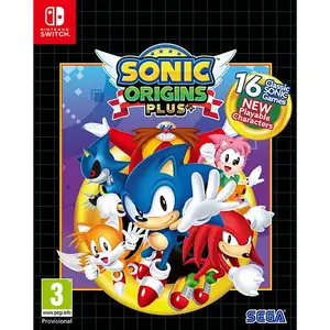 SEGA Sonic Origins Plus Video Game Collection featuring 16 classic games including Game Gear titles with download code