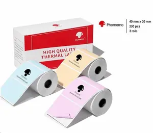 Phomemo Krāsainas termoeiķetes Rainbow 40x30mm 3 ruļļi 230 gab priekš M110 M220 M221
