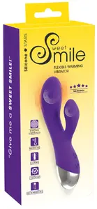 Sweet Smile Smile Flexible Warming Vibrato Trušu vibrators ar diviem motoriem 10 režīmi sildīšana līdz 45°C uzlādējams silikons 18.3 cm