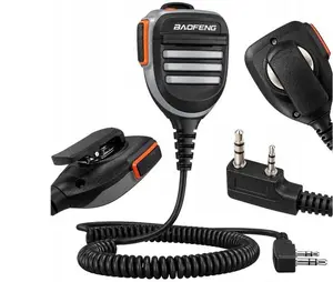 Baofeng MC-9 Üdensizturīgs mikrofons skaļrunis priekš UV-5R UV-82 DM-32 P15 UV un UV-17E melns vadu Kenwood savienotājs 8 Omi