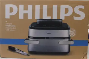 Philips NA565/02 Aerogrils ar tvaika funkciju elastīgs Megabasket grozs 10 L Sudraba Melna