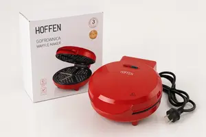 Hoffen Vafeles cepējs 1000W sirds formas sarkans