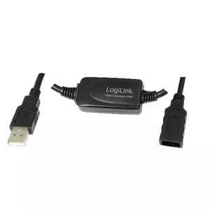 USB kabelis LogiLink 15M USB 2.0 M/F melns