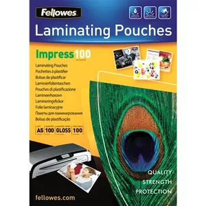 Laminating Pouch Fellowes A5 Glossy 100 Micron 100 pack