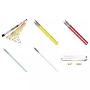 Vilces stieņu komplekts c.k tools MightyRod PRO 10 m — 10 stieņi kabeļu un cauruļu vilkšanai
