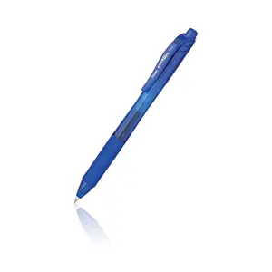 Izkāpjamā gēla pildspalva PENTEL Energel X — zils tinti, caurspīdīgi zils korpuss, 12 gab. iepakojums