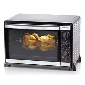 Мини-печь Rommelsbacher BG 1805/E нержавеющая сталь – 42 л, 80–230 °C, 7 режимов, вертел