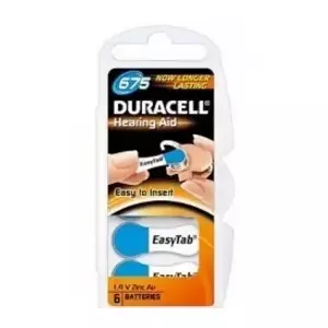 Duracell DA675 Цинк-воздушная батарейка 1.4 В Одноразовая Кнопочная 6 штук